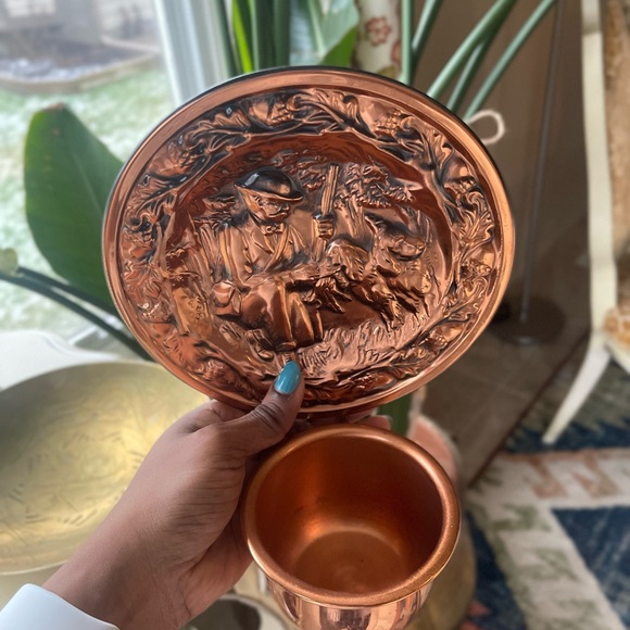 Pair of Vintage Copper Candle Holders/ Wall Scones - Picture 3 of 4